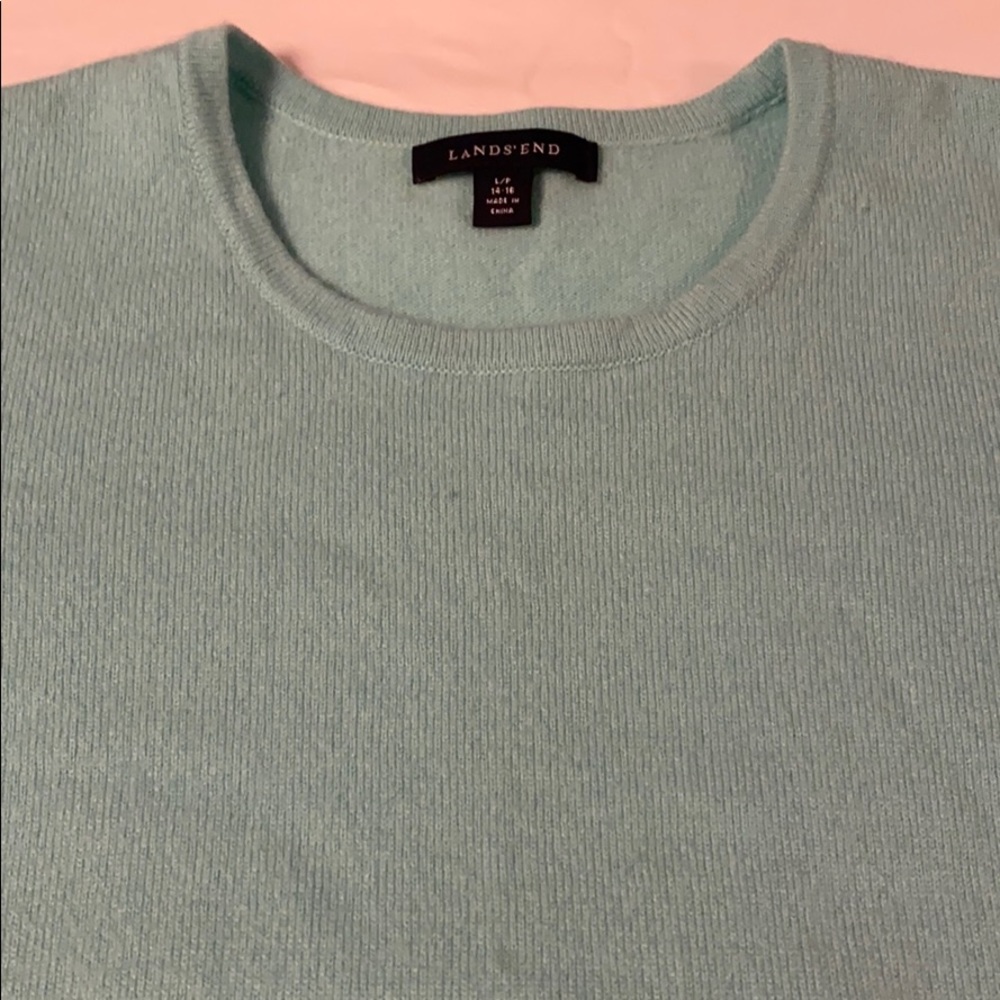 Lands End brand cashmere short sleeve sweater
